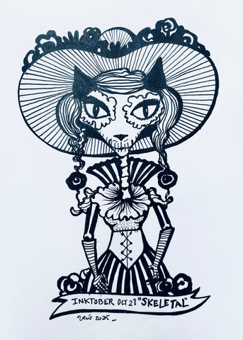 Inktober Day 28, 2025 "Skeletal”