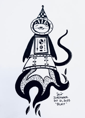 Inktober Day 21, 2025 "Blast”