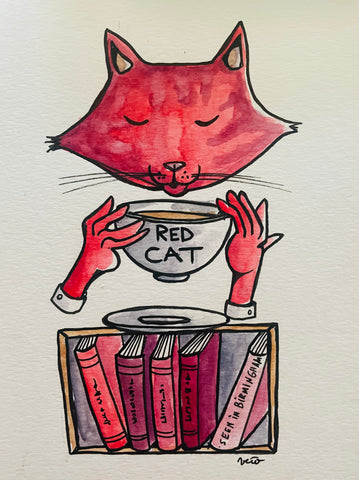 The Red Cat - drawing