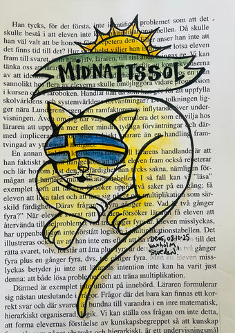 Sweden - Midnattssol - original drawing.