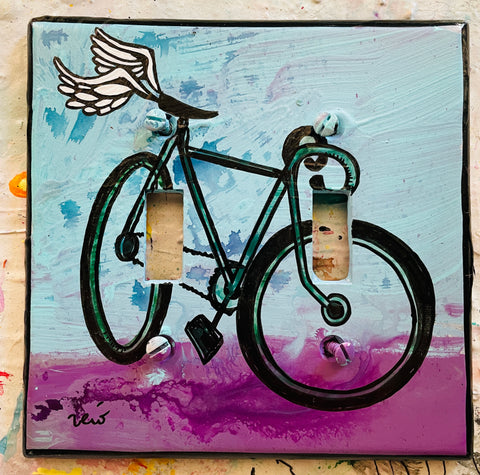 Double Light Switch Plate - Bicycle Freedom