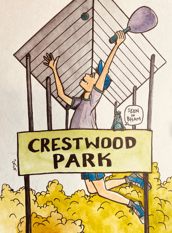 Pickle ball in Crestwood Park - drawing