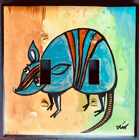 Double Light Switch Plate - Armadillo