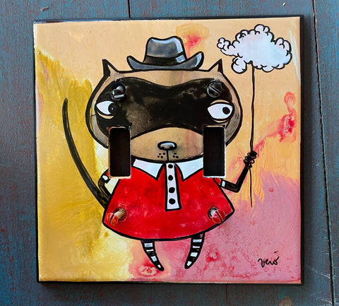 Double Light Switch Plate - Catman