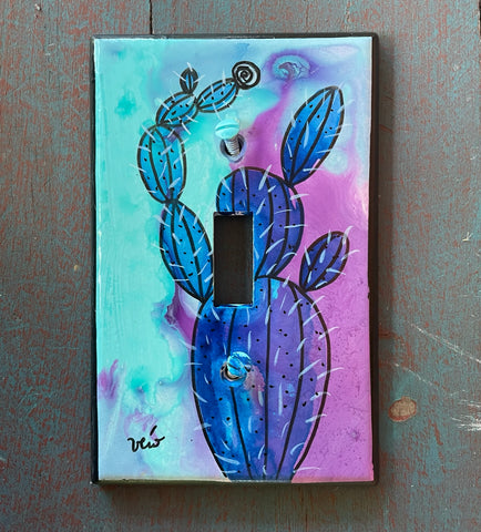 Single Light Switch Plate - Cactus