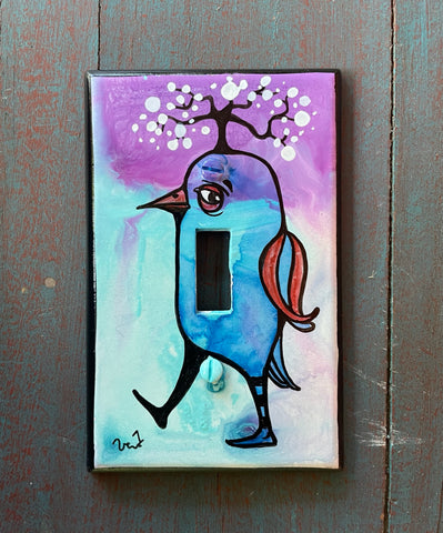 Single Light Switch Plate - Birdie