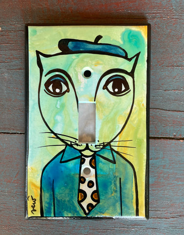 Single Light Switch Plate - Beatnik Kitty