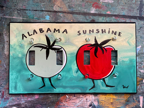Quadruple Light Switch Plate - Alabama Tomatoes