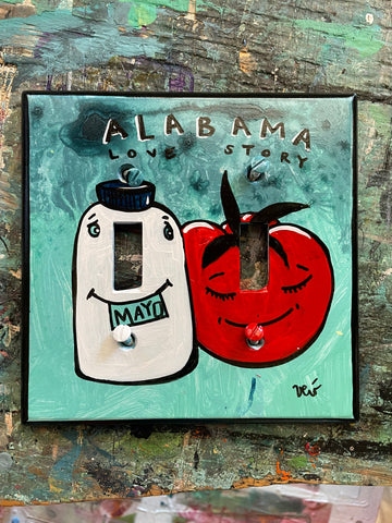Double Light Switch Plate - Alabama Love Story