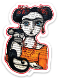 Sticker - Frida and her monkey