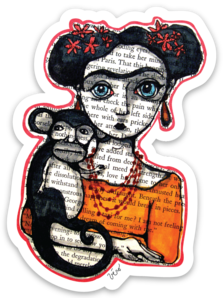 Sticker - Frida and her monkey