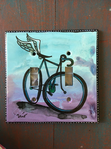 Double Light Switch Plate - Bicycle Freedom