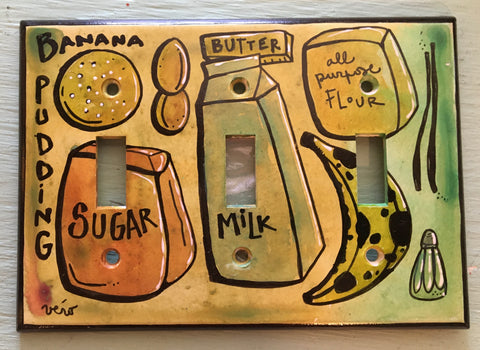 Triple Light Switch Plate - Banana Pudding
