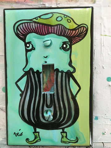 Single light switch plate - Mister Mushroom
