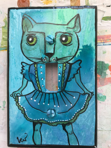 Single Light Switch Plate - Lady Cat