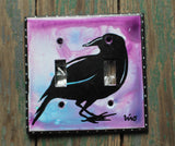 Double Light Switch Plate - Crow