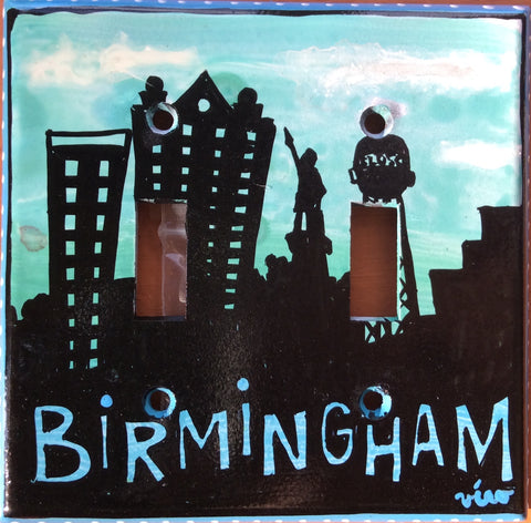 Double Light Switch Plate - Birmingham