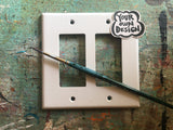 Double light switch plate (Frame style) - Custom painted