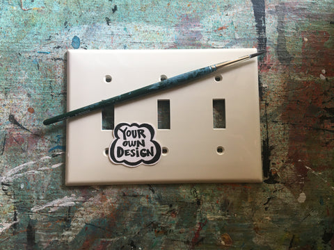 Triple light switch plate - Custom painted