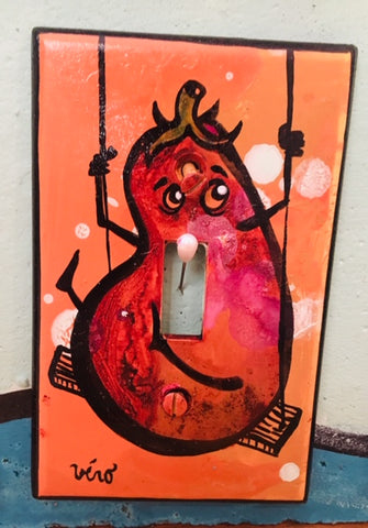 Single Light Switch Plate - Swinging Eggplant