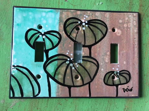 Triple Light Switch Plate - Botanical