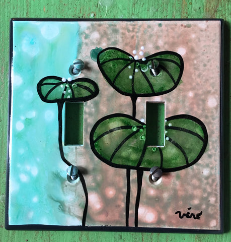 Double Light Switch Plate - Botanical