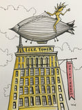 Taking an imaginary ride back in time at the Leer Tower - drawing