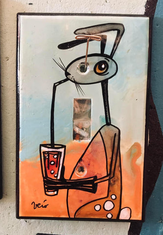 Single Light Switch Plate - Thirsty bunny