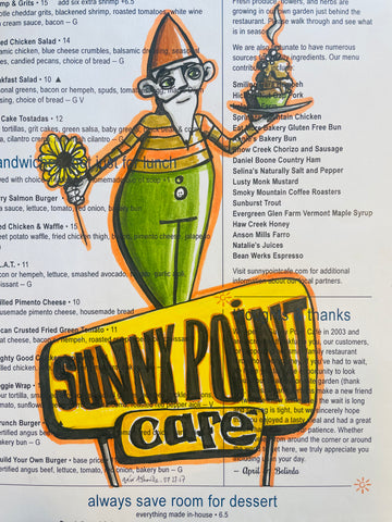 Menu drawing - Sunny Point Café