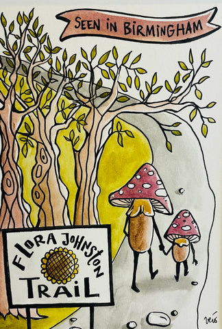 Finding the Flora Johnson trail - drawing