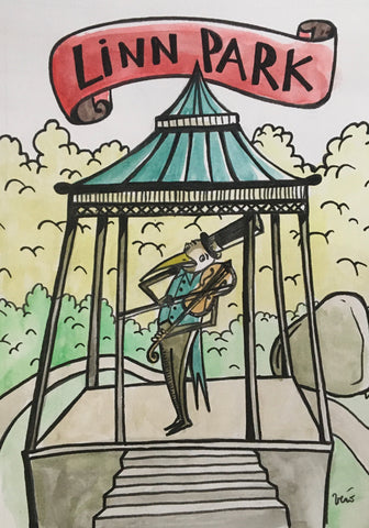 The Linn Park gazebo - drawing