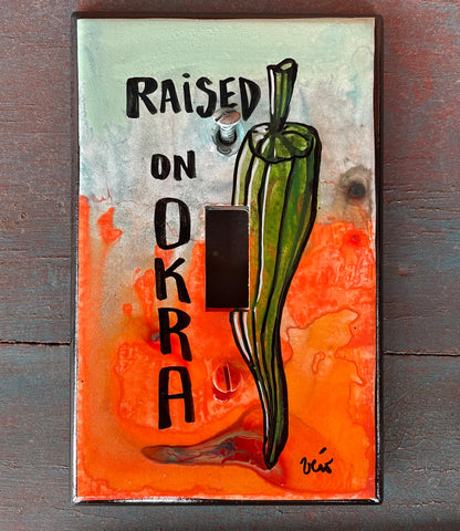 Single Light Switch Plate - Raised on okra