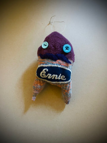 Orphaned sock ornament: Ernie