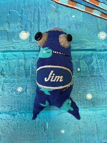 Orphaned sock ornament: Jim