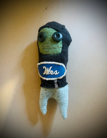 Orphaned sock ornament: Wes