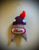 Orphaned sock ornament: Steve