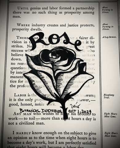 Botanical Inktober Day 1, 2024 "Rose"