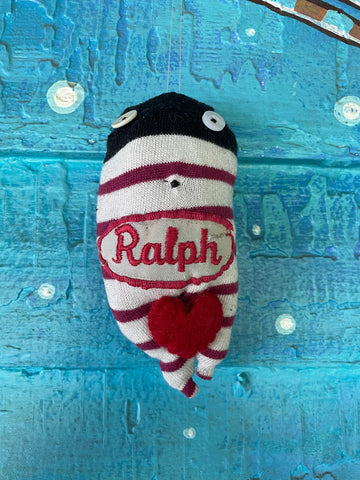 Orphaned sock ornament: Ralph