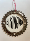 Cyclist ornament: Bikingham.