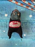 Orphaned sock ornament: Tom.