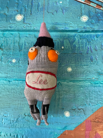 Orphaned sock ornament: Lee