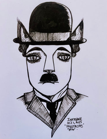 Inktober Day 1, 2025 "Mustache"