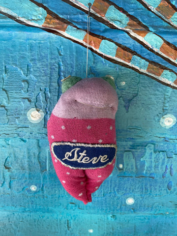 Orphaned sock ornament: Steve