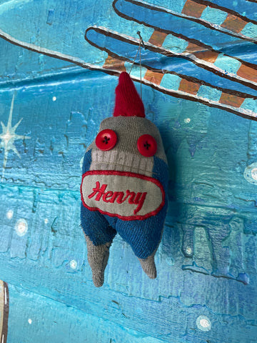 Orphaned sock ornament: Henri