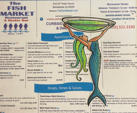 Menu drawing - The Fish Market