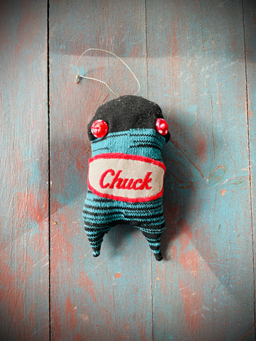 Orphaned sock ornament: Chuck