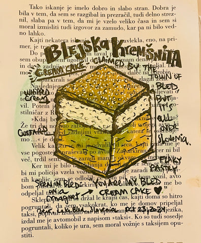 The Bled Cream Cake - original drawing.