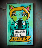 Single Light Switch Plate - Raised by Cats.