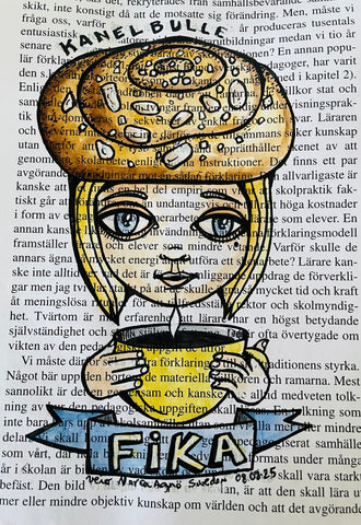 Sweden - Fika - original drawing.
