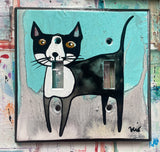 Double Light Switch Plate - Tux Cat